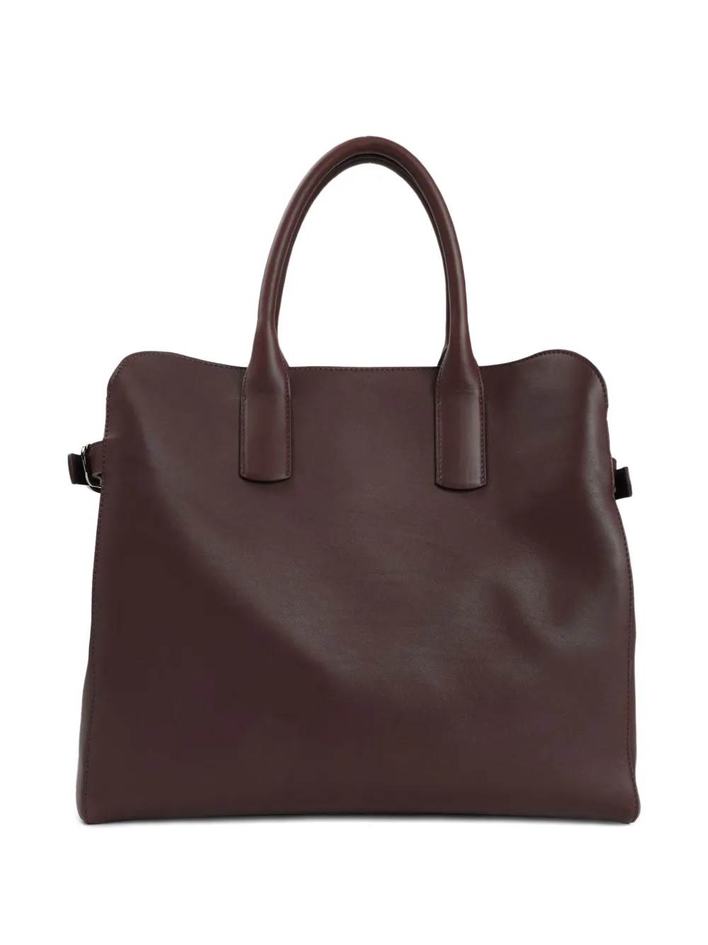 Giorgio Armani Leren shopper met gespsluiting Bruin