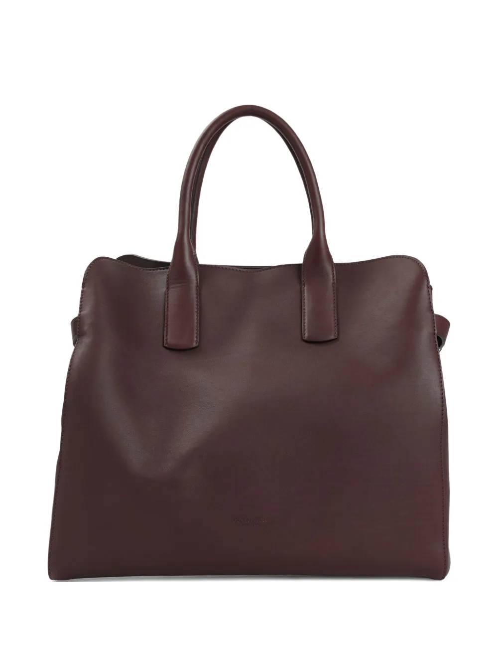 Giorgio Armani Leren shopper met gespsluiting Bruin