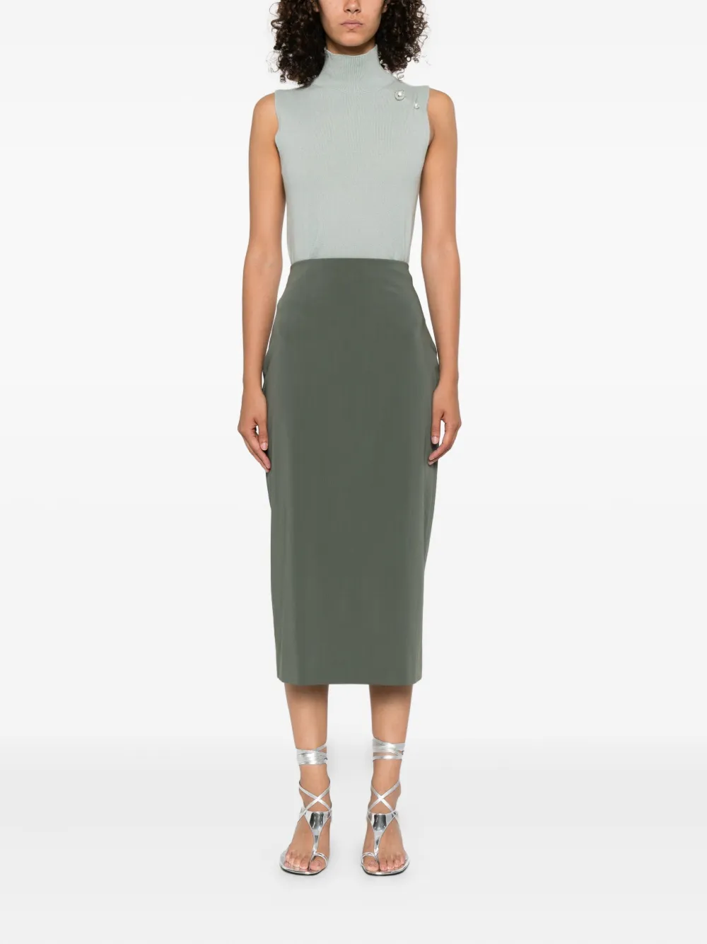 Alberta Ferretti Ribgebreide rok Grijs