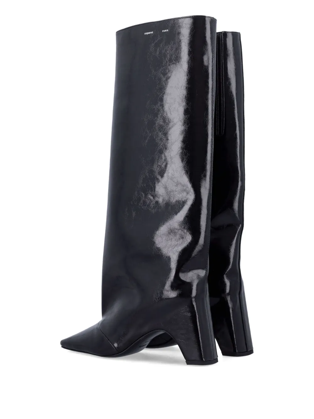 Coperni 90mm patent-leather boots Black