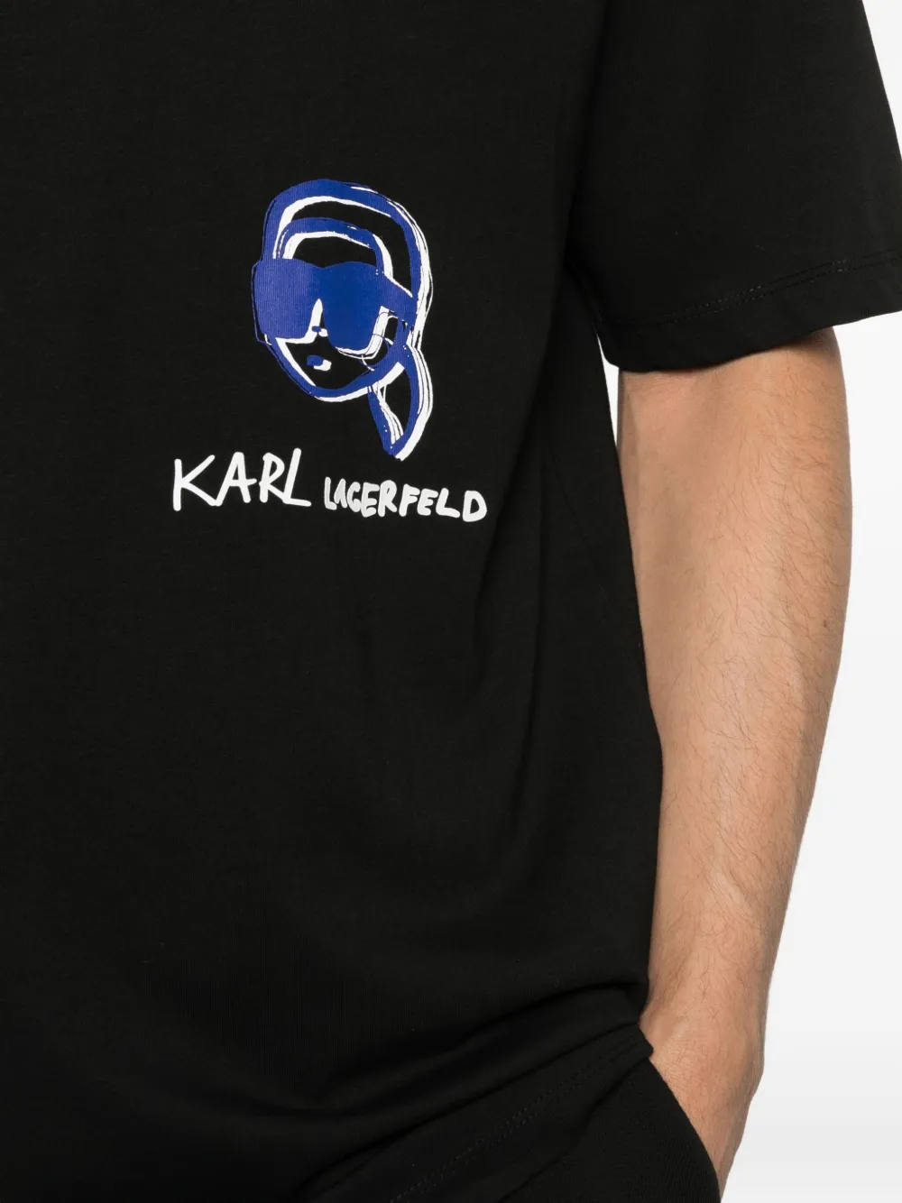 Karl Lagerfeld T-shirt met grafische print Zwart