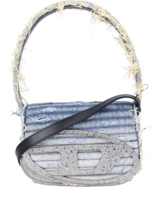 Diesel 1DR ビジュートリム デニムショルダーバッグ | ブルー