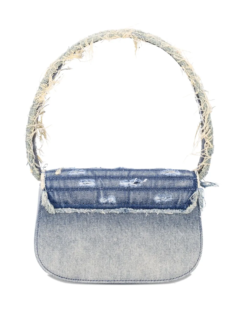 Diesel 1DR crystal-embellished denim shoulder bag Blauw