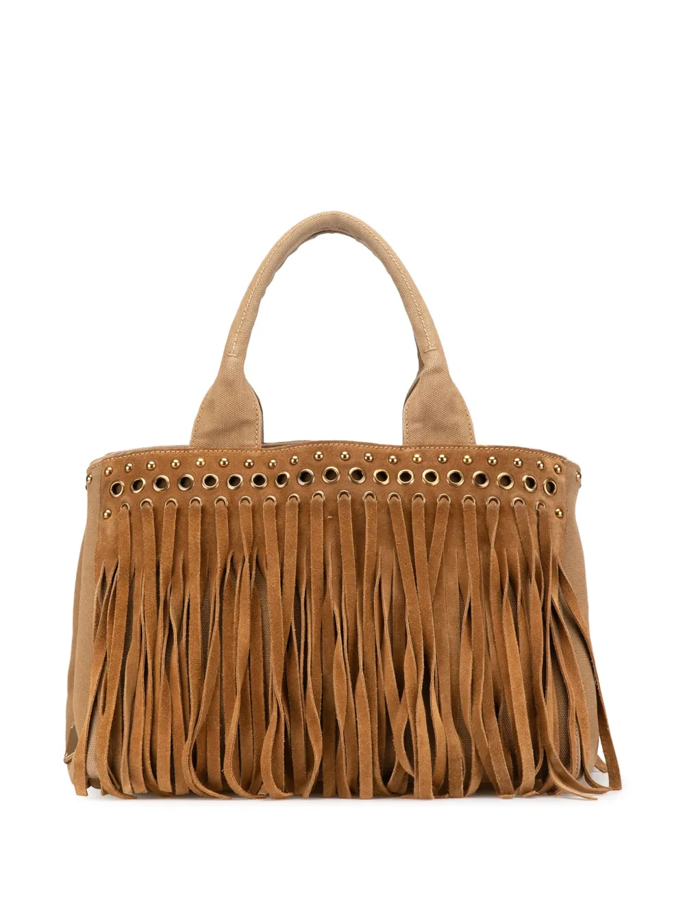 Prada Pre-Owned 2010-2024 Canvas Canapa Fringe satchel - ブラウン Prada Pre-Owned 2010-2024 Canvas Canapa Fringe satchel - ブラウン