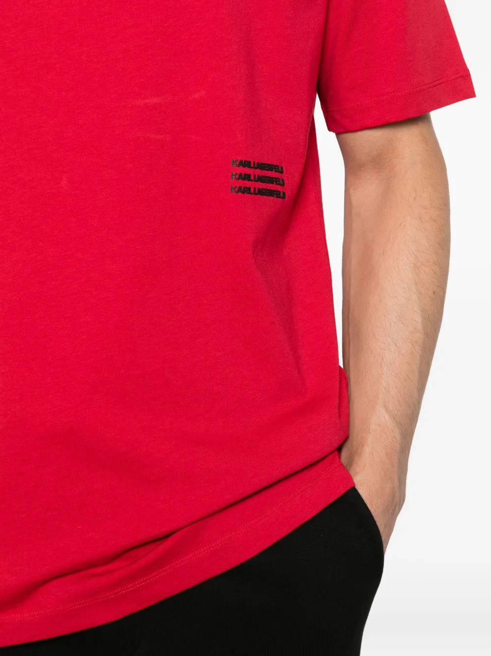 Karl Lagerfeld T-shirt met logo Rood