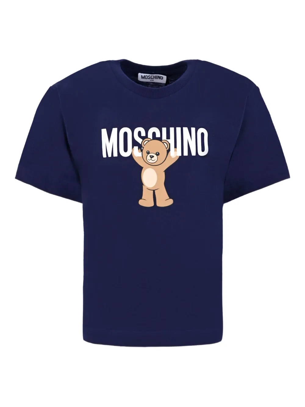 Moschino Kids Teddy Bear-print cotton T-shirt Blauw