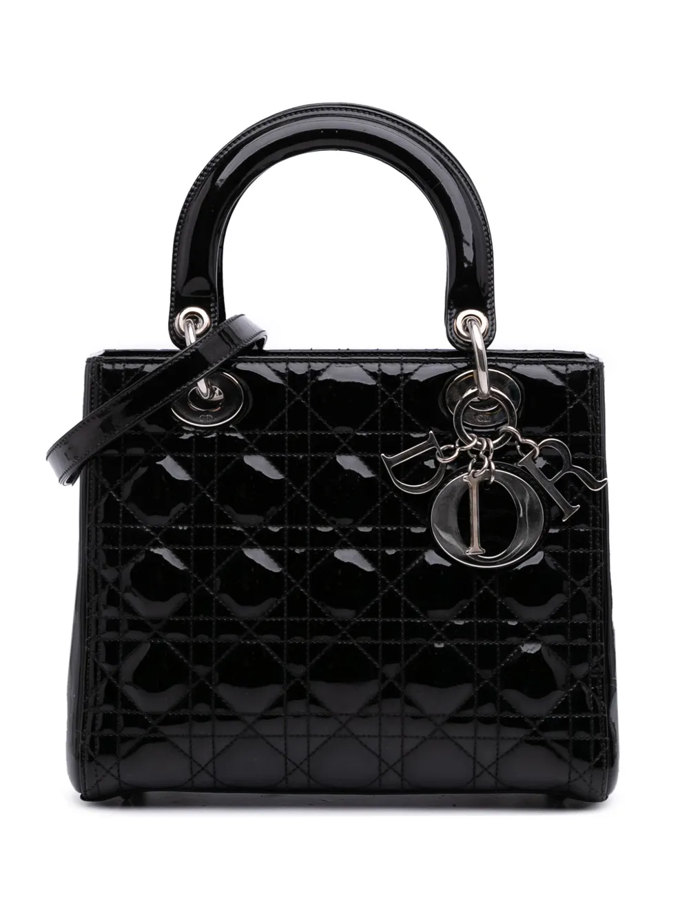 Christian Dior Pre-Owned 2012 Medium Patent Cannage Lady Dior satchel Christian Dior Pre-Owned 2012 Medium Patent Cannage Lady Dior satchel