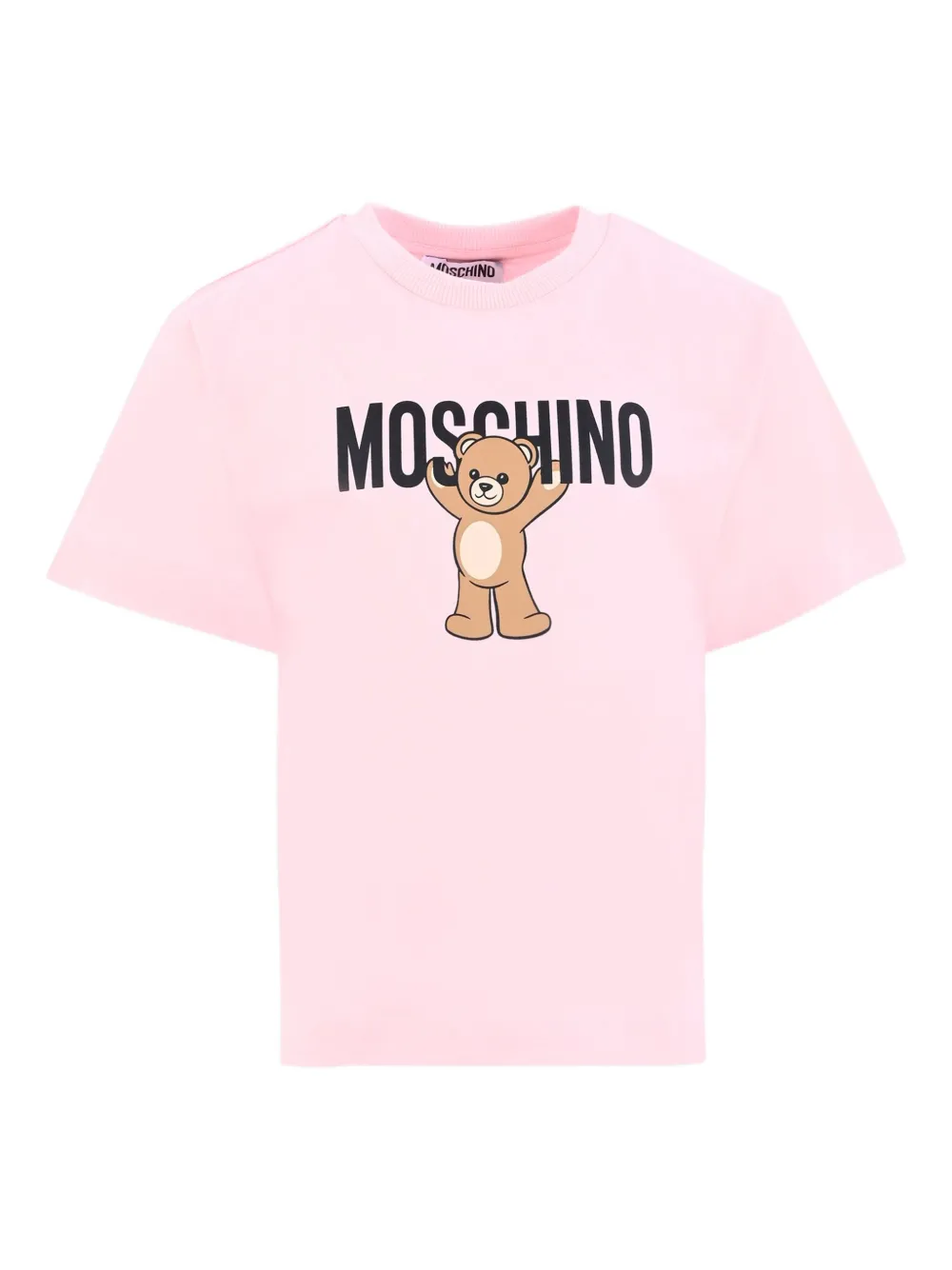 Moschino Kids teddy-print cotton t-shirt Roze