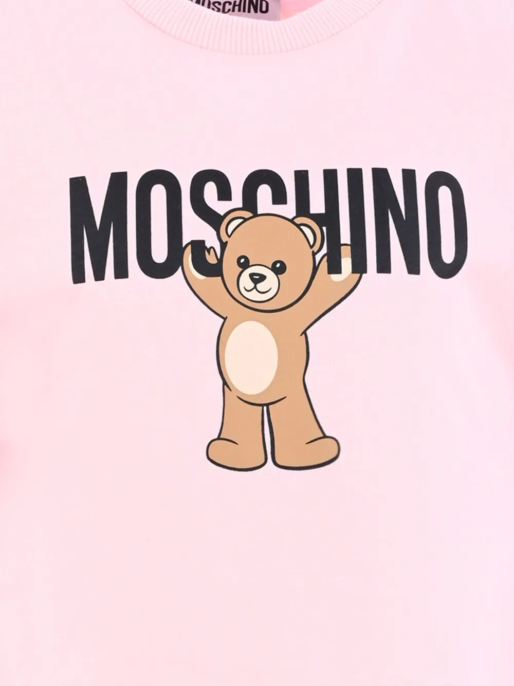 Moschino Kids teddy-print cotton t-shirt Roze