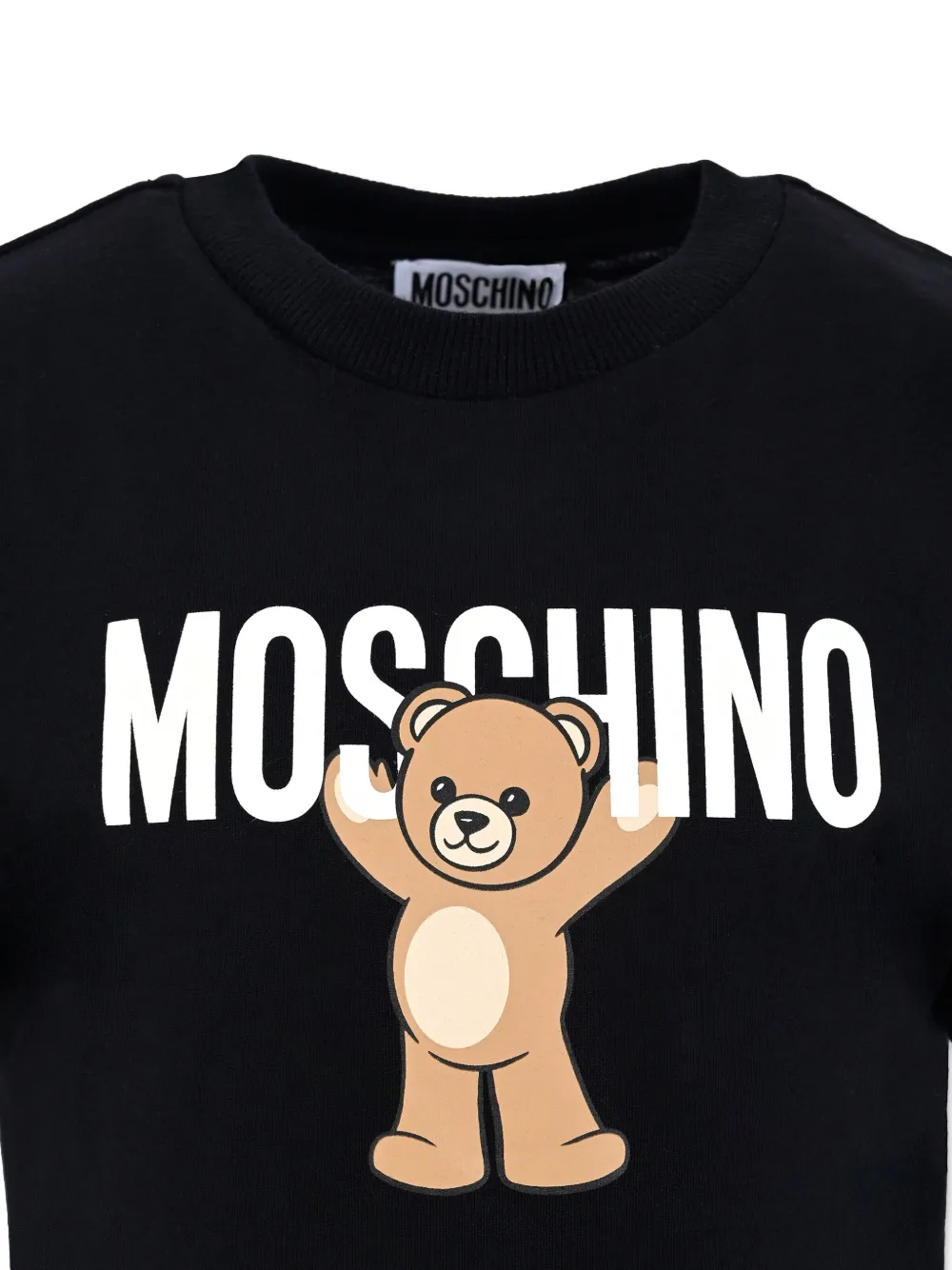 Moschino Kids Teddy Bear-print cotton T-shirt Zwart