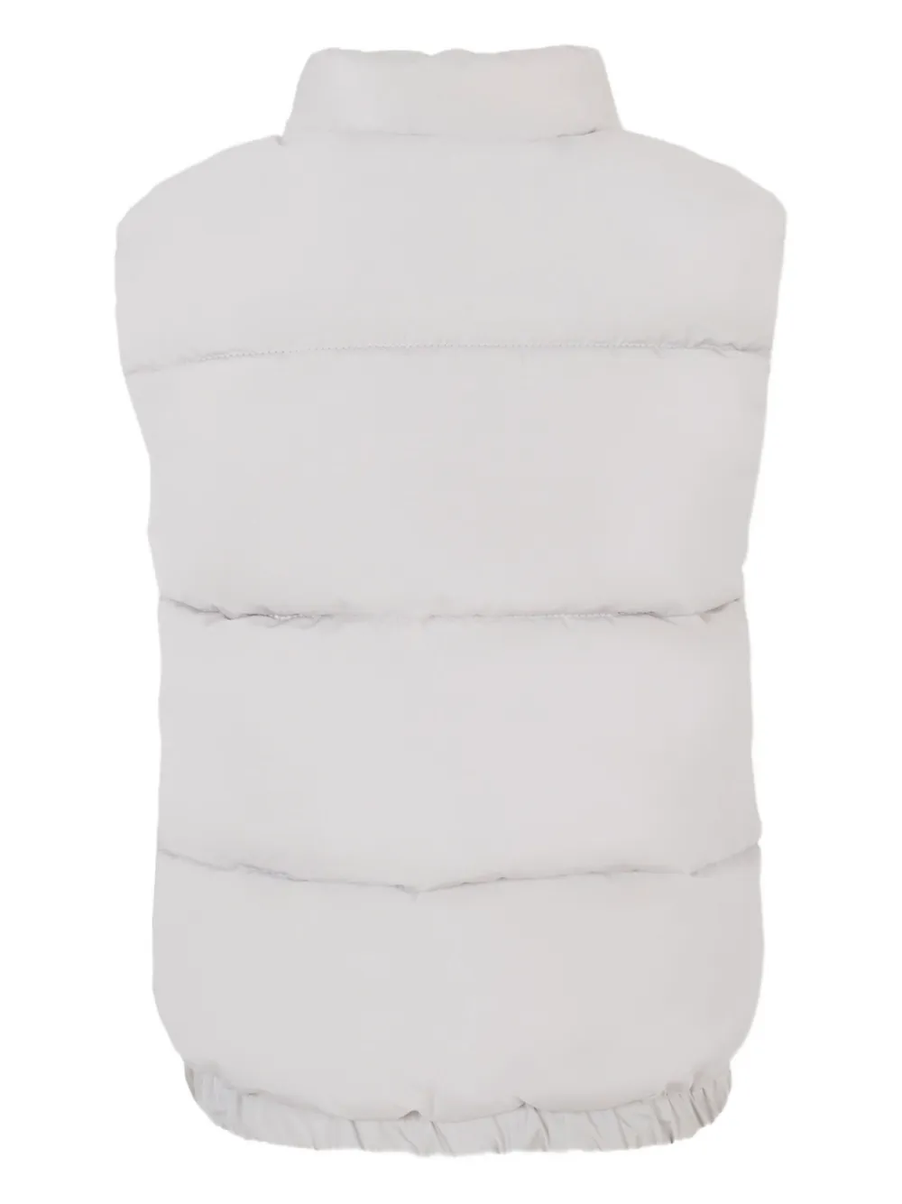 John Richmond Junior quilted logo-patch gilet Grijs