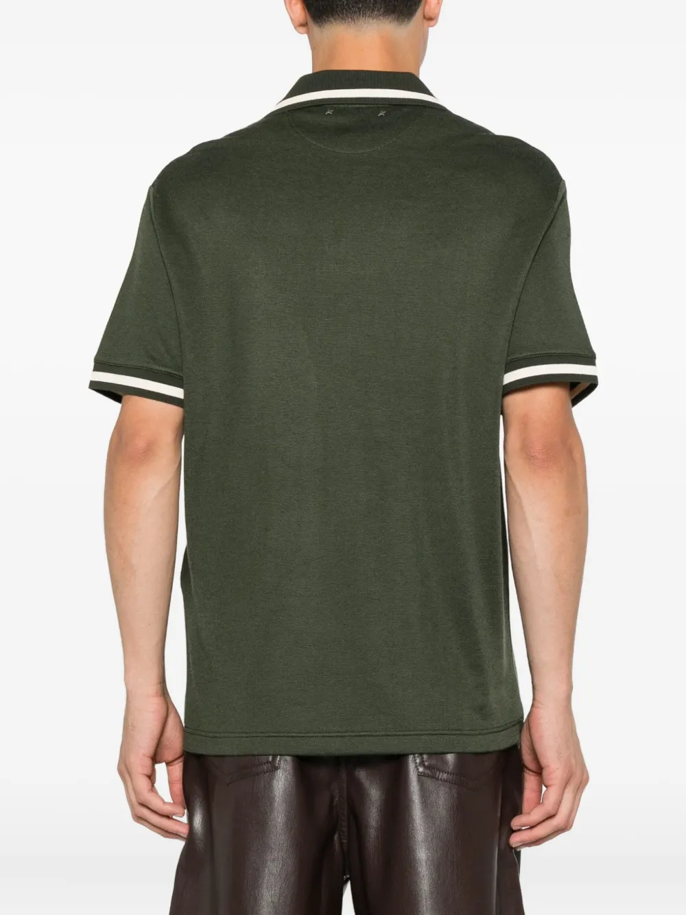 Golden Goose Poloshirt met gestreepte kraag Groen