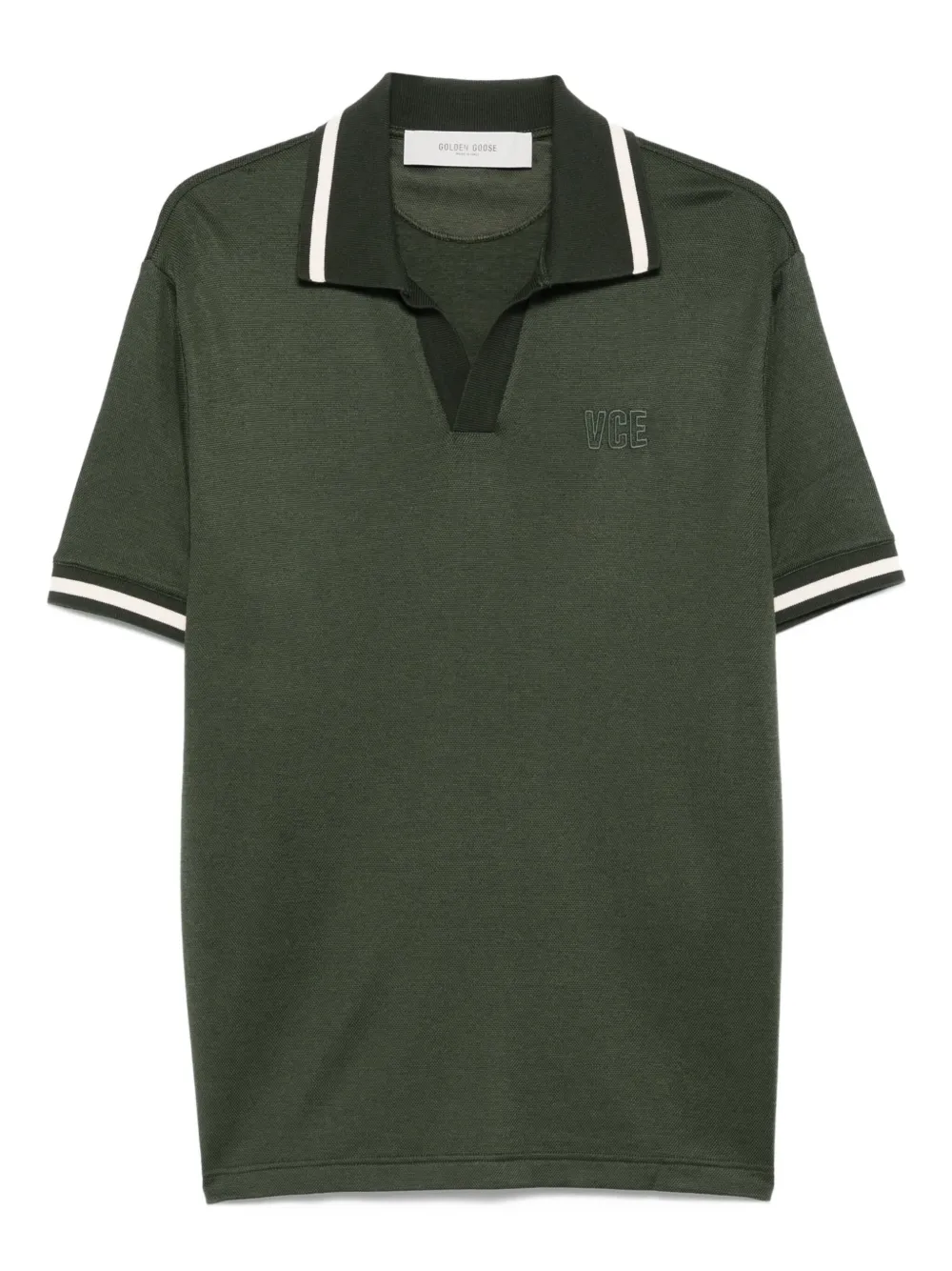 Golden Goose Poloshirt met gestreepte kraag Groen