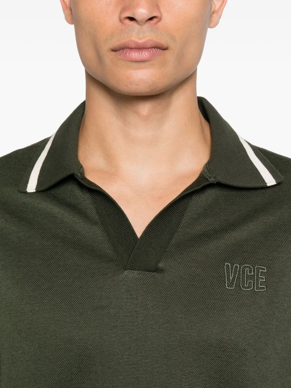 Golden Goose Poloshirt met gestreepte kraag Groen