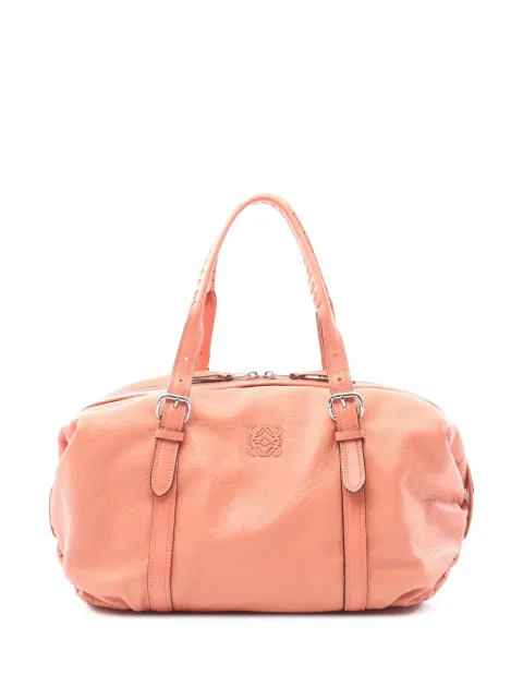 Loewe Pre-Owned 2010-2025 Embossed Leather Anagram boston bag