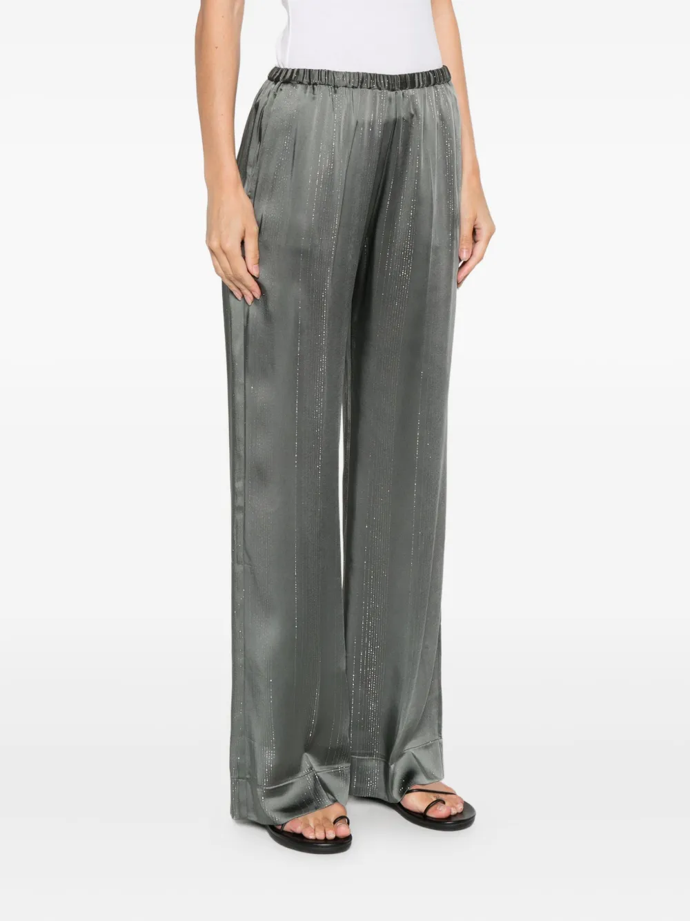 Forte Broek met lurex detail Groen