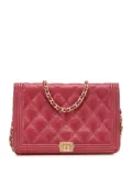 CHANEL Pre-Owned 2018-2019 Quilted Caviar Boy Wallet on Chain crossbody bag - Red
