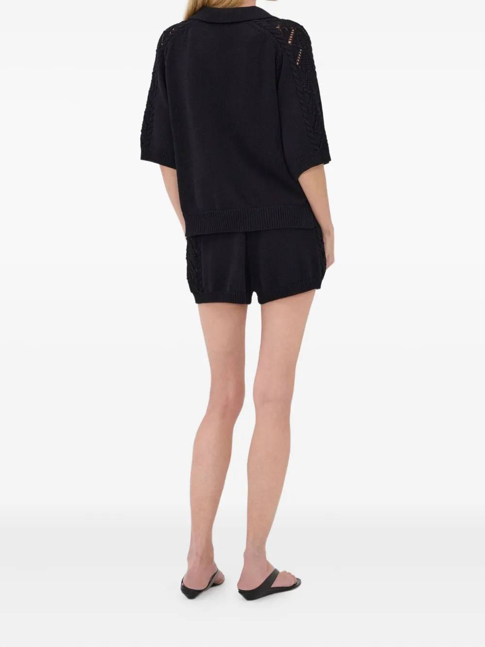 LouLou de Saison Andel shorts met gehaakt detail Zwart
