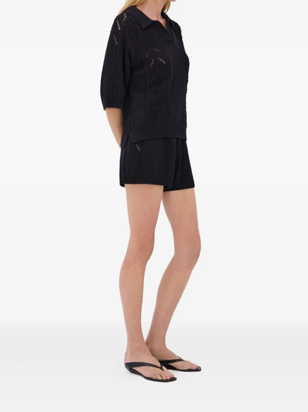LouLou de Saison Andel shorts met gehaakt detail Zwart