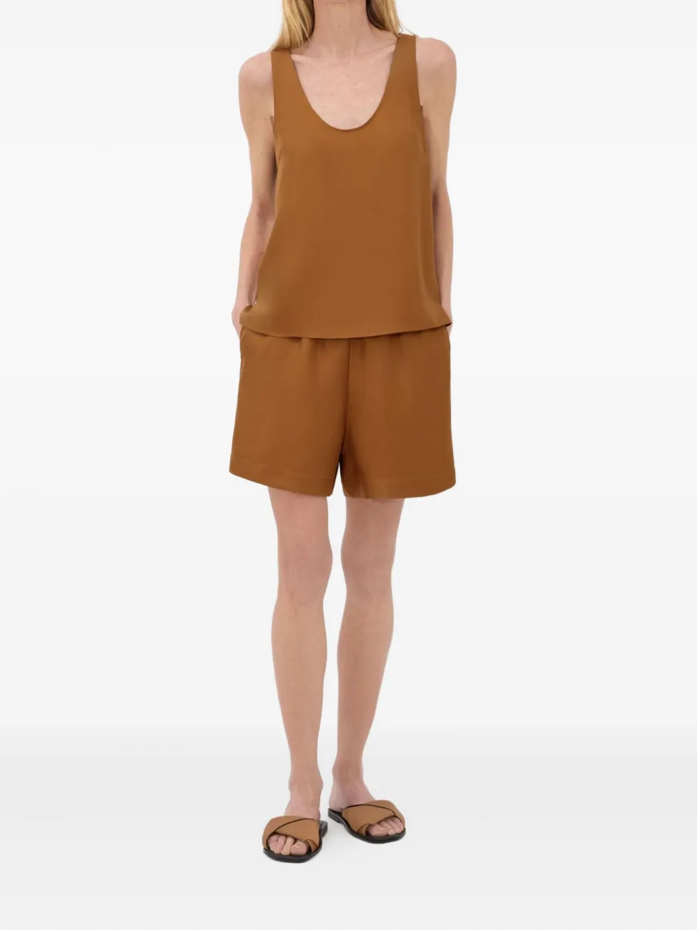 LouLou de Saison Shorts met elastische tailleband Bruin