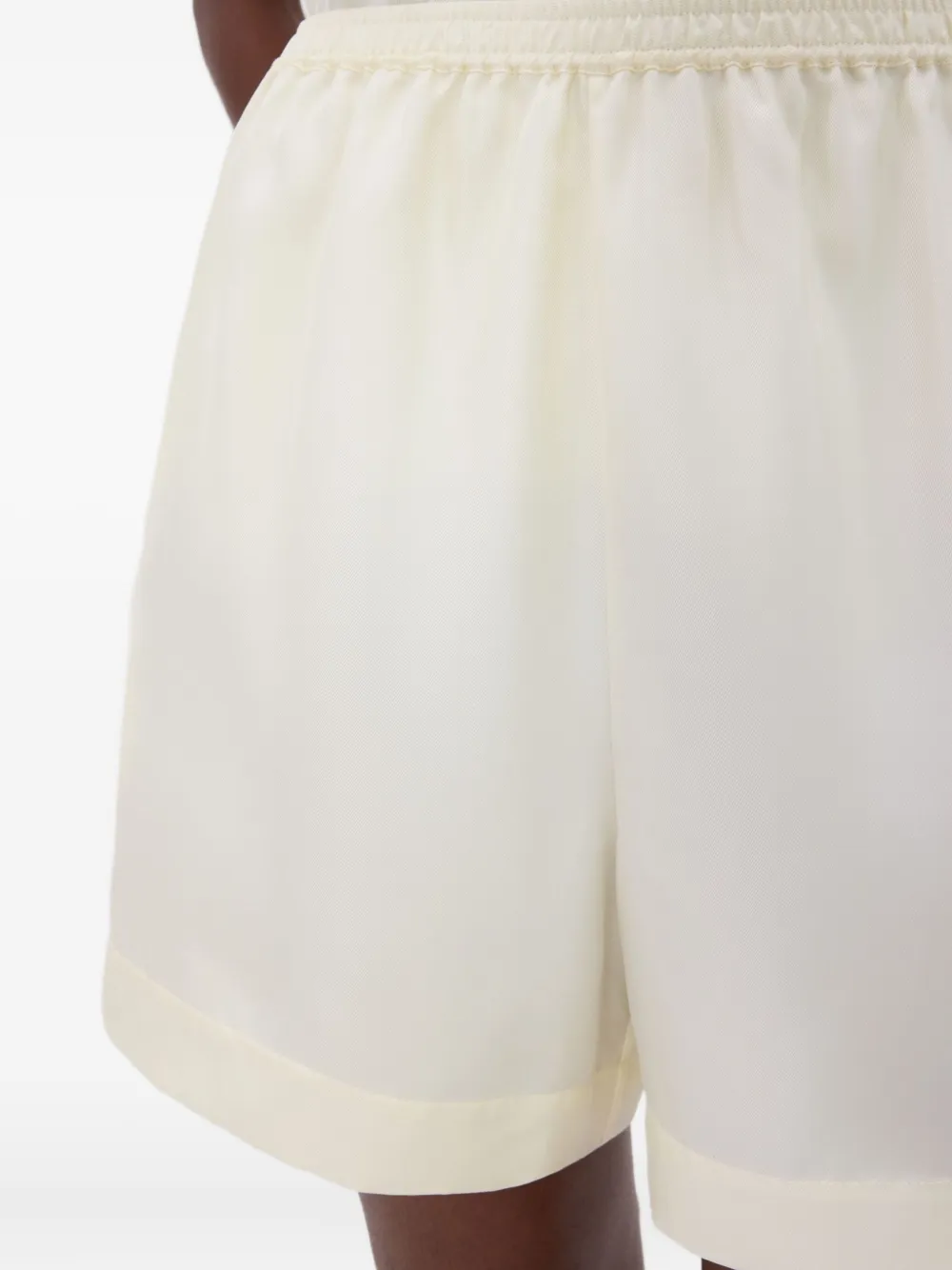 LouLou de Saison Arl zijden shorts met elastische tailleband Wit