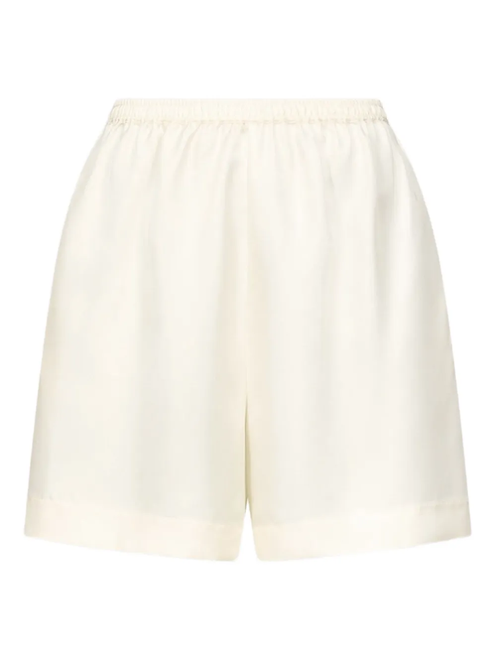 LouLou de Saison Arl zijden shorts met elastische tailleband Wit