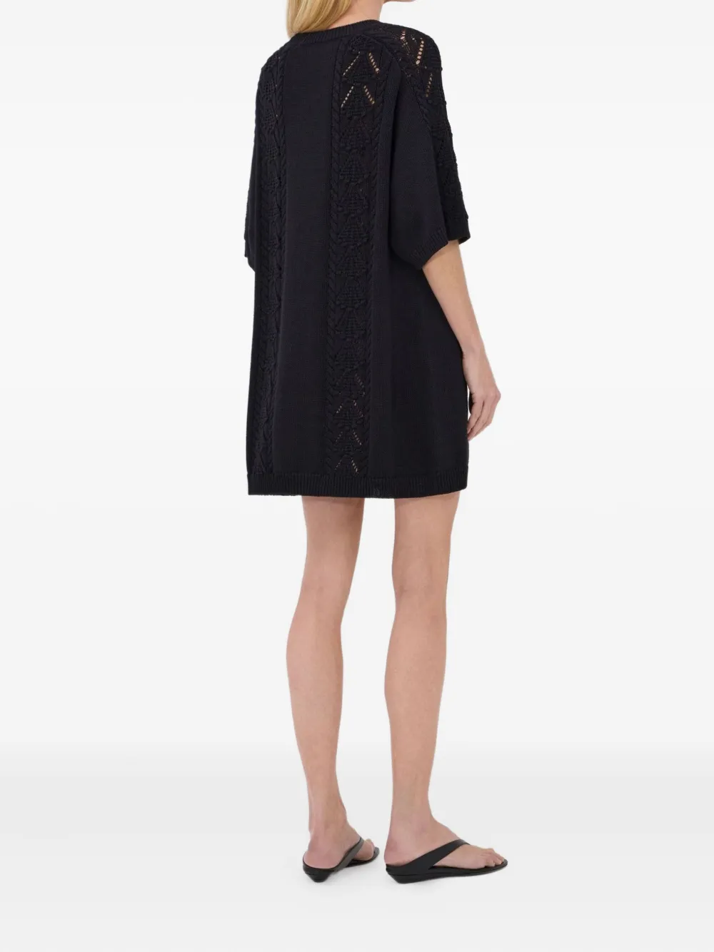LouLou de Saison Gehaakte mini-jurk met schelpendetails Zwart