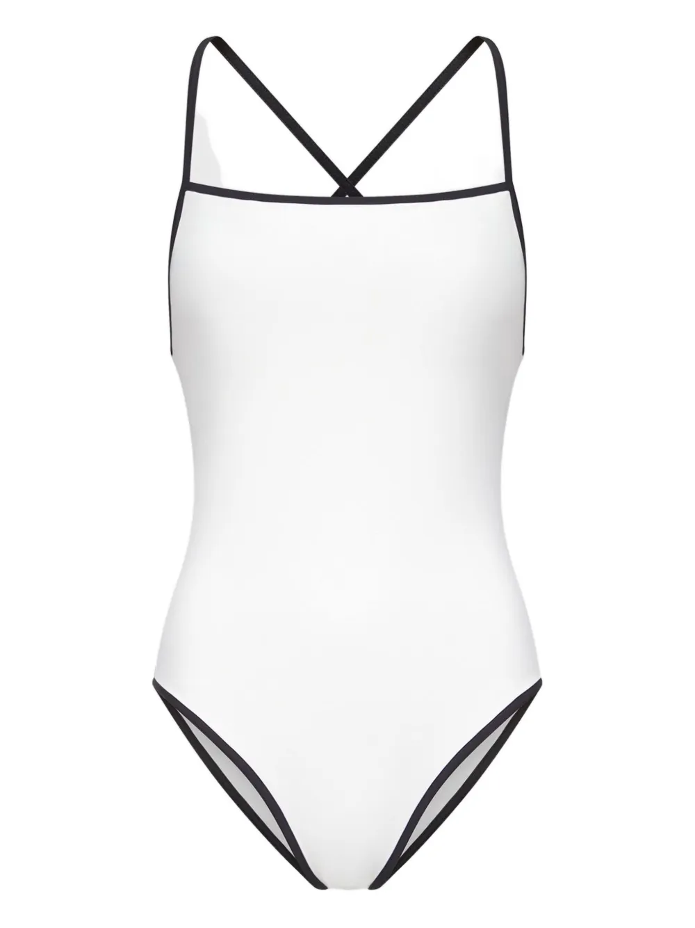 LouLou de Saison Itak square-neck criss-cross swimsuit | White | Image 1