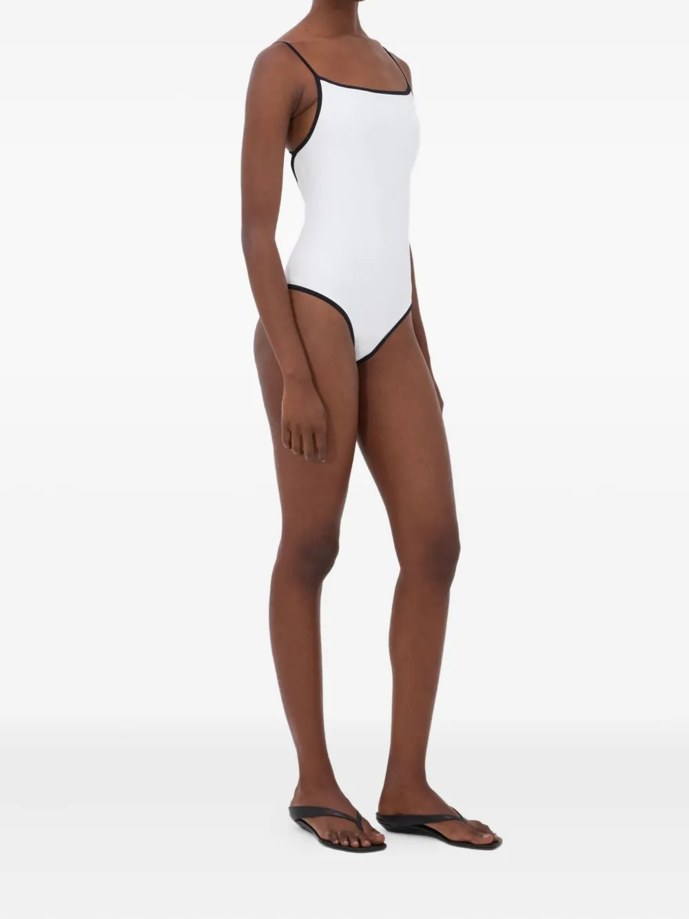 Loulou De Saison Itak Square-neck Criss-cross Swimsuit In White