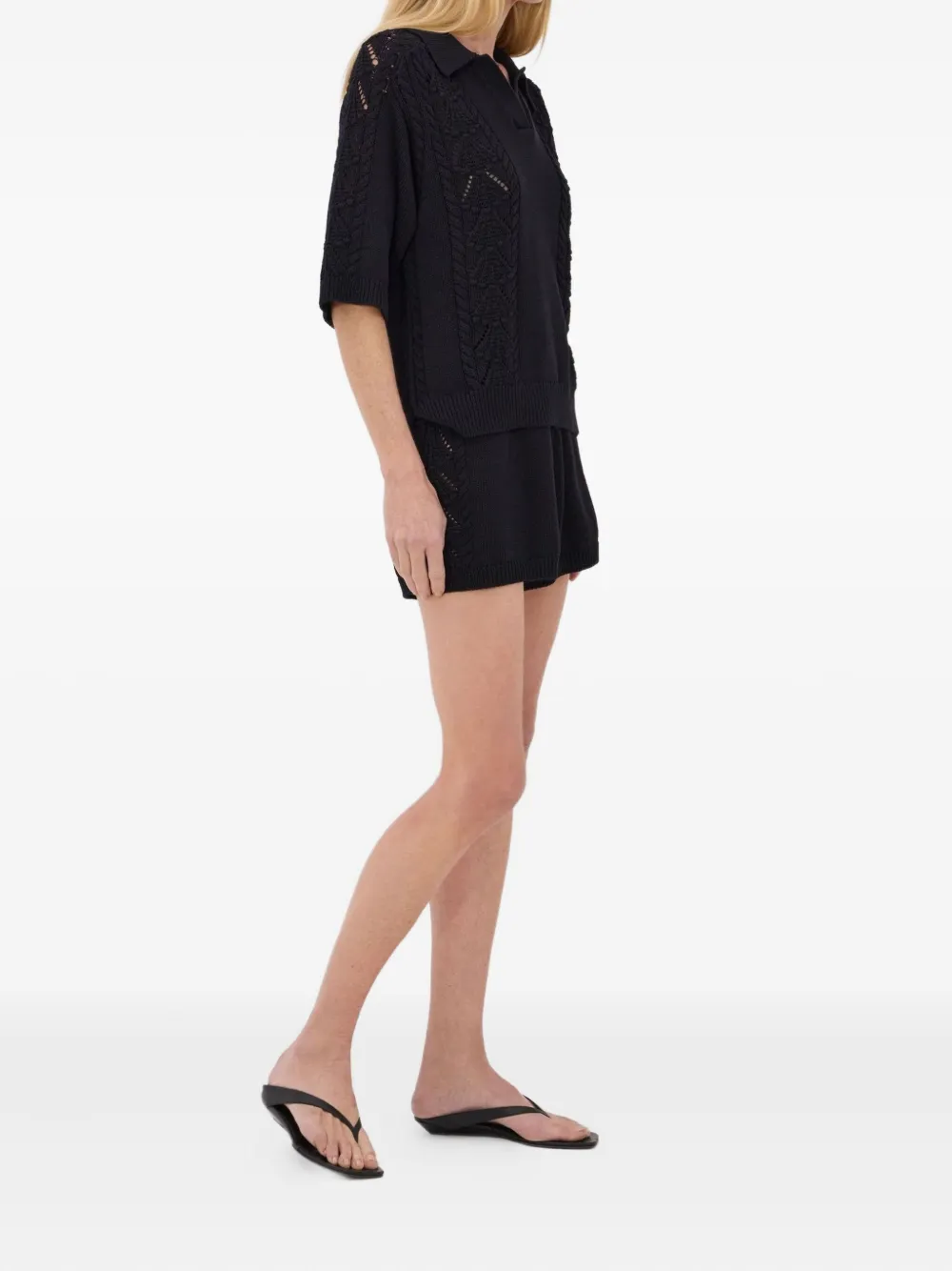 Loulou De Saison Kina Knitted Top In Black