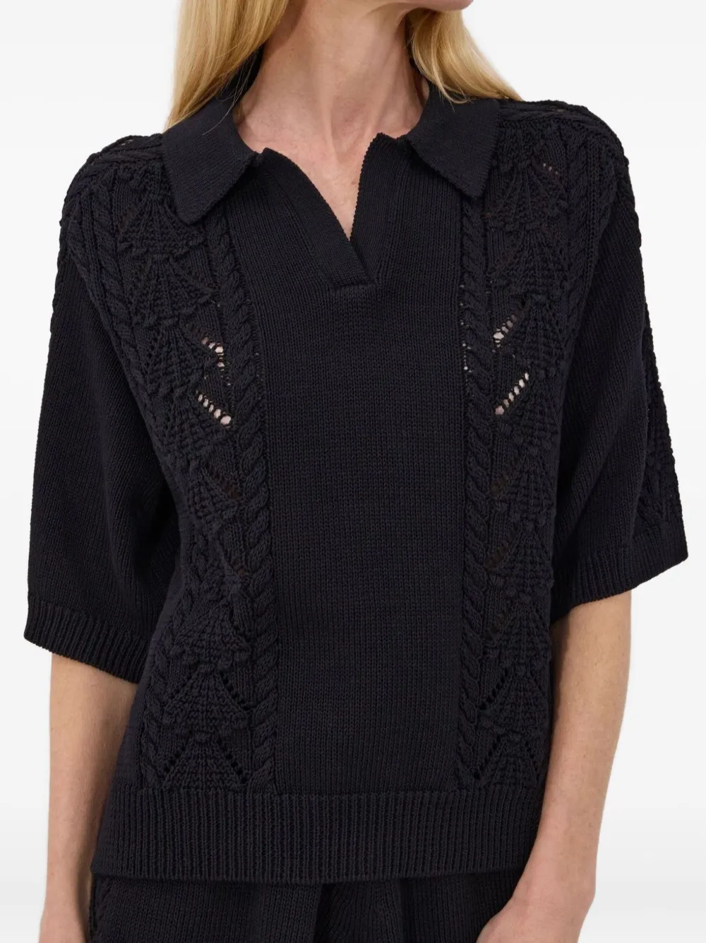 Loulou De Saison Kina Knitted Top In Black