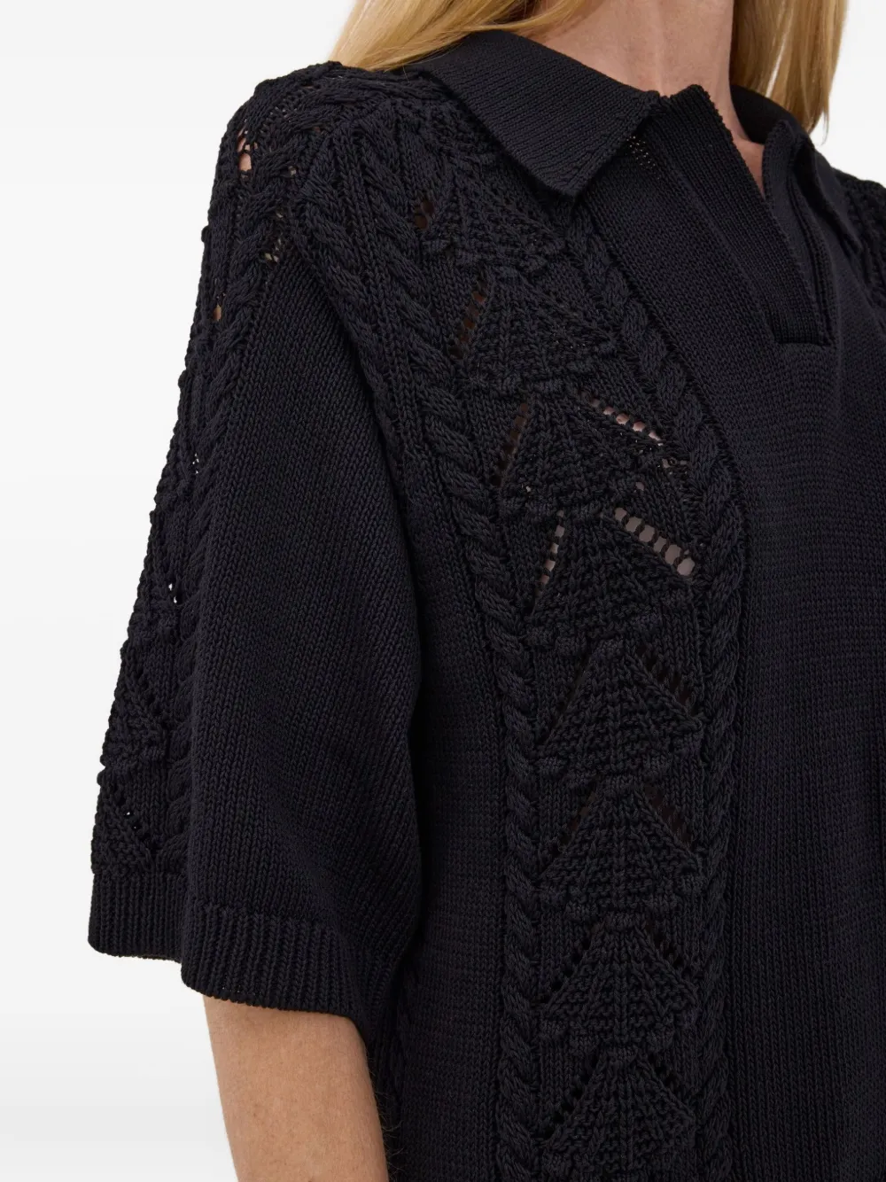 Loulou De Saison Kina Knitted Top In Black