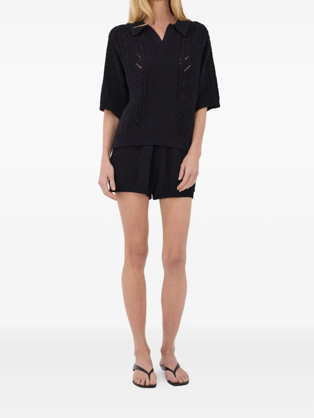 LouLou de Saison Kina gebreide top - Zwart