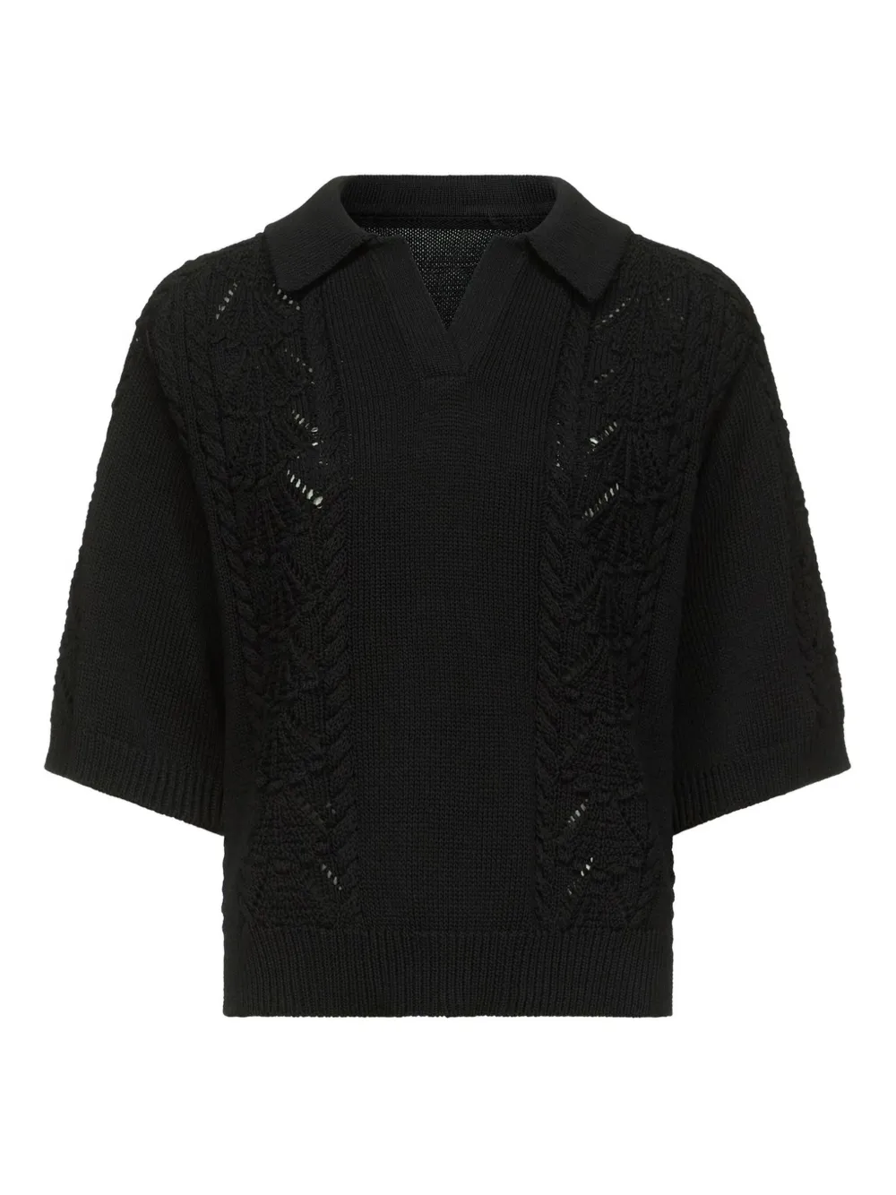 Loulou De Saison Kina Knitted Top In Black
