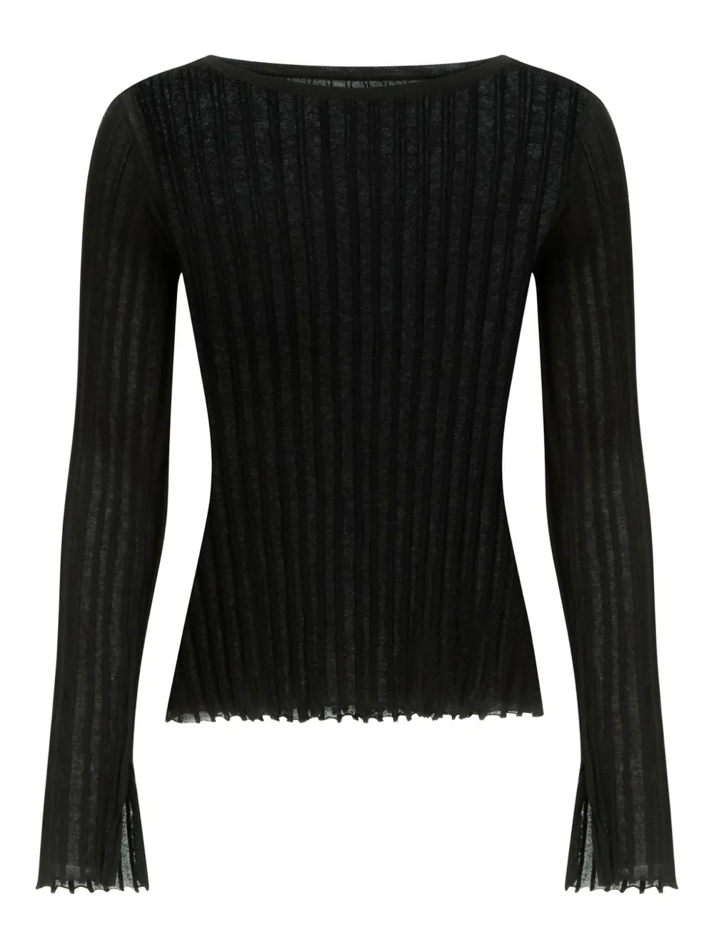 LouLou de Saison Mabille geribbeld T-shirt met boothals Zwart