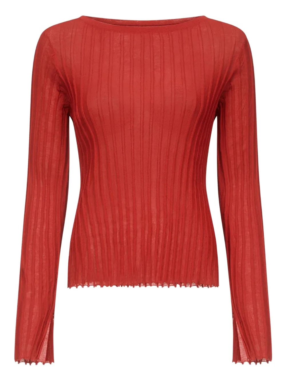 LouLou de Saison Mabille geribbelde top met boothals Rood