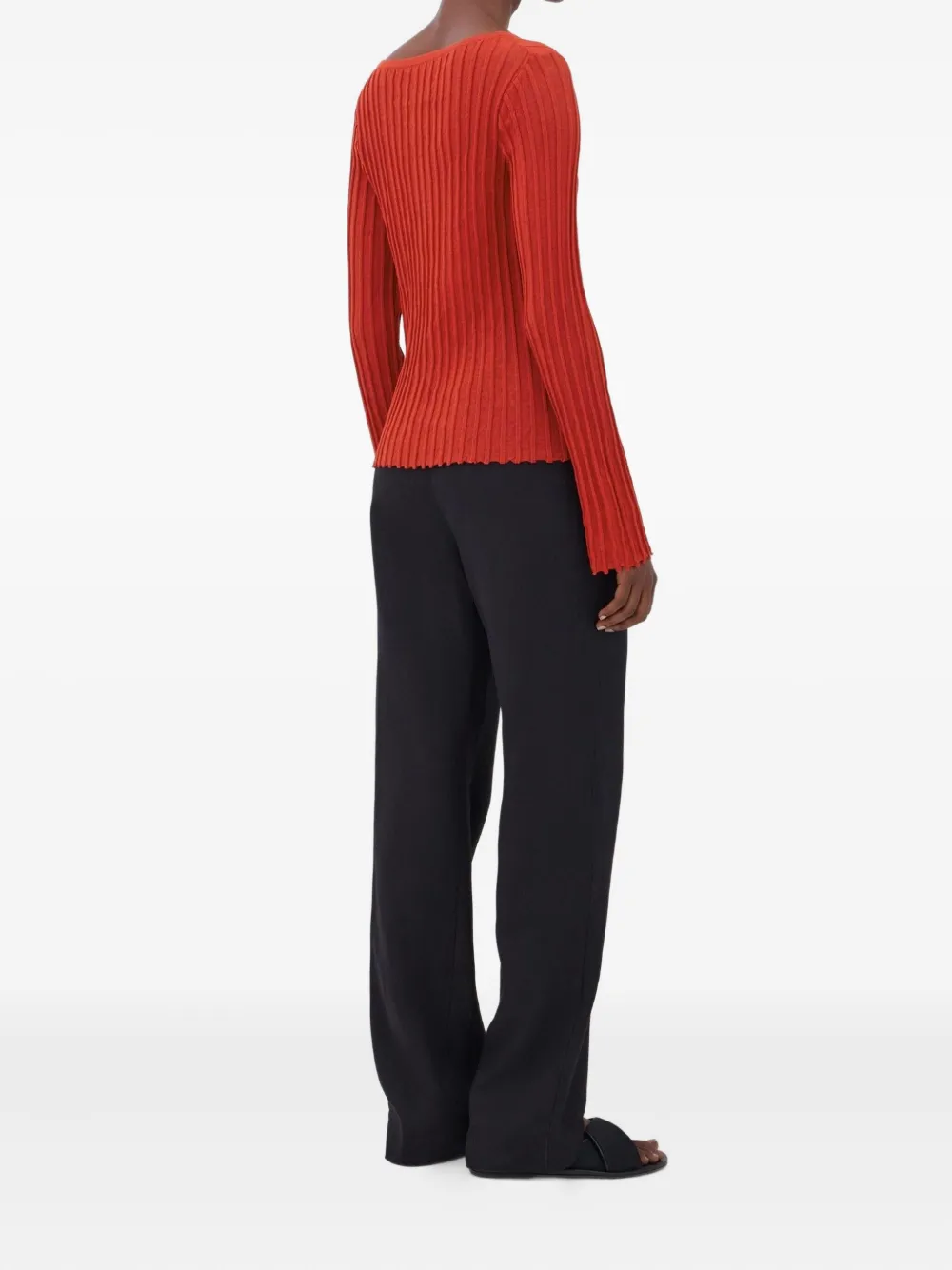 LouLou de Saison Mabille geribbelde top met boothals Rood