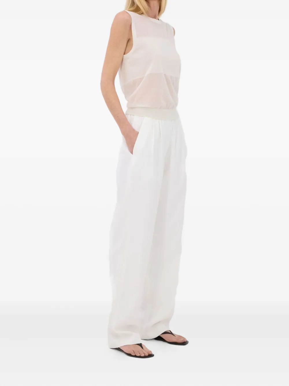 LouLou de Saison Anita mouwloze top Wit