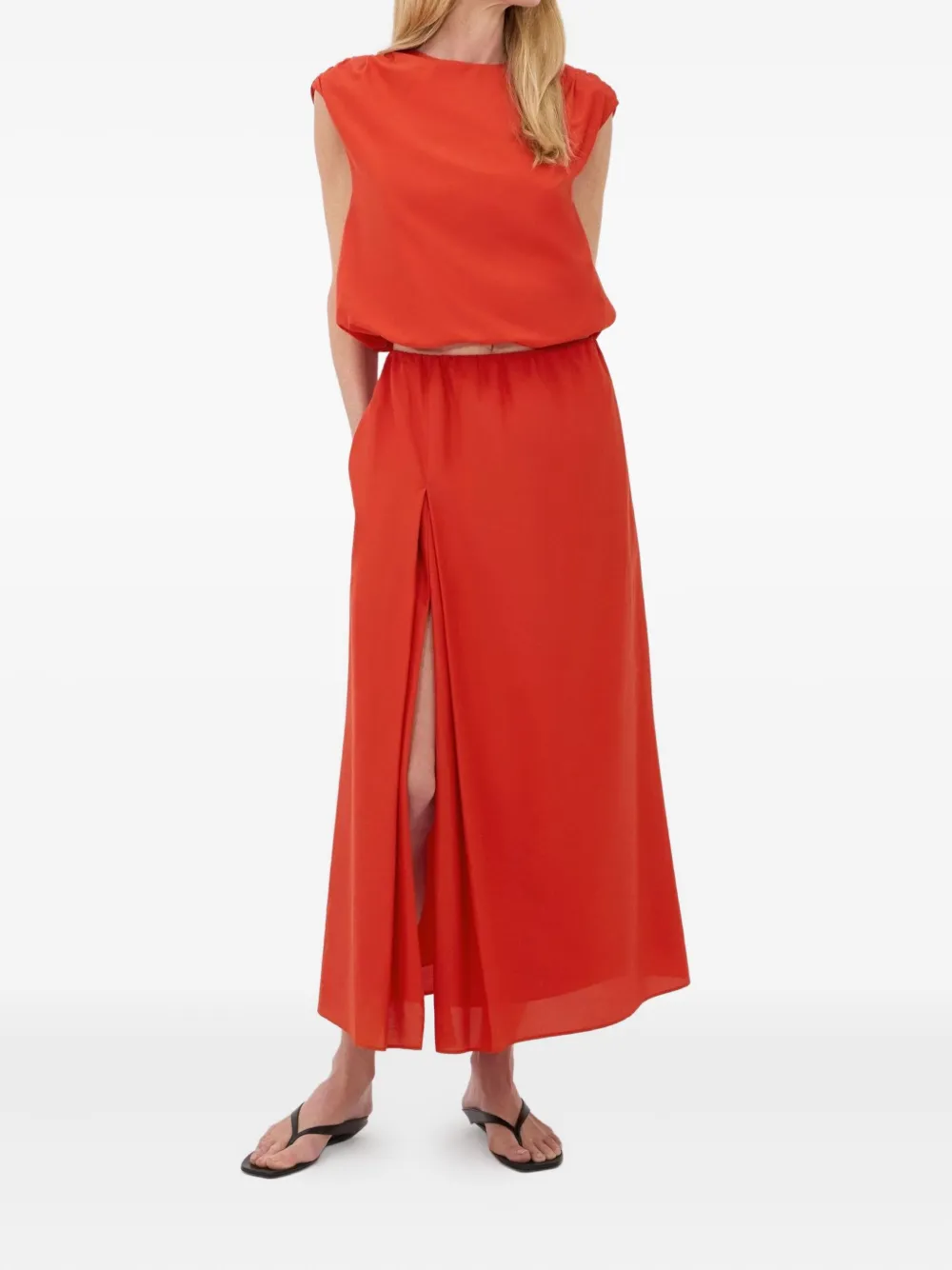 LouLou de Saison Cosma mouwloze top - Rood