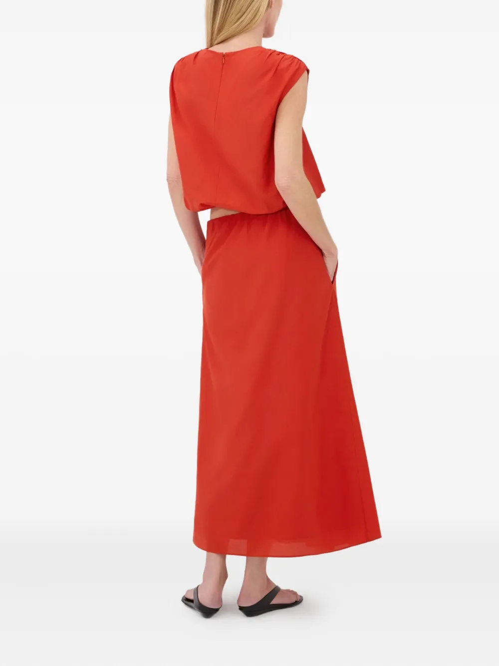 LouLou de Saison Cosma mouwloze top Rood