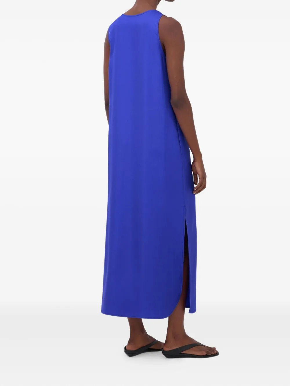 LouLou de Saison Maxi-jurk met diepe ronde hals en split Blauw