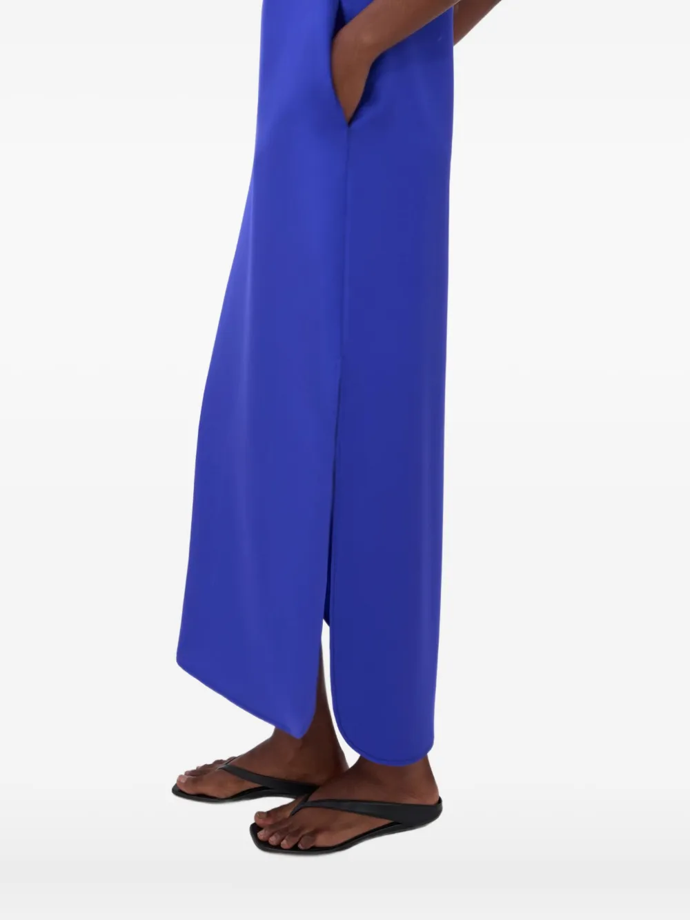 LouLou de Saison Maxi-jurk met diepe ronde hals en split Blauw