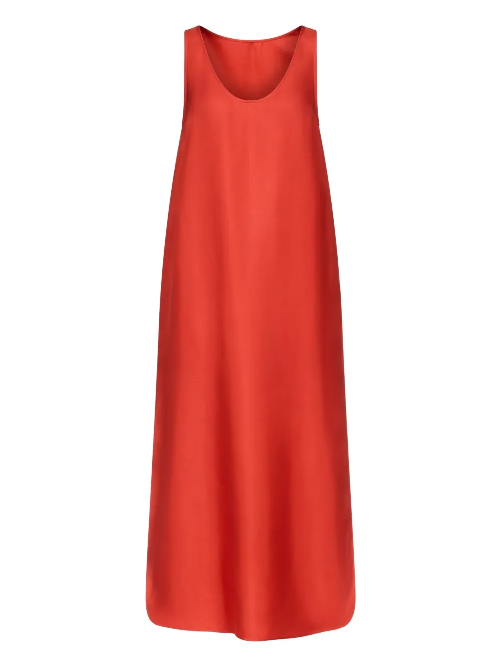 LouLou de Saison Maxi-jurk met diepe ronde hals en split Rood