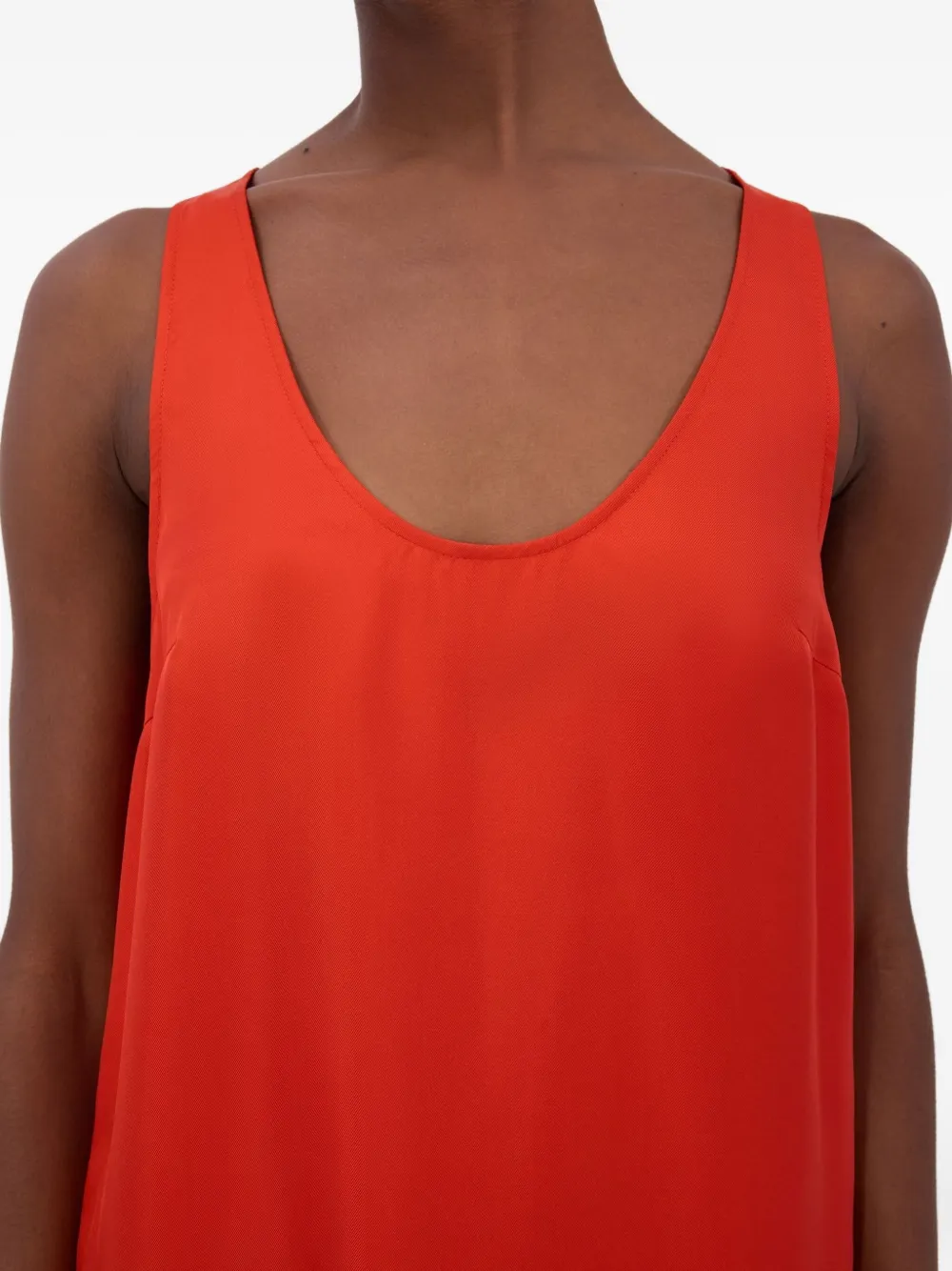 LouLou de Saison Maxi-jurk met diepe ronde hals en split Rood