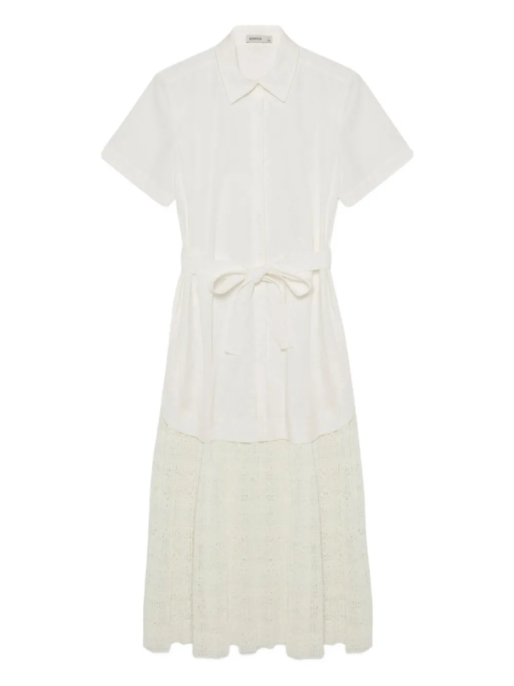 Simkhai Jenner belted midi shirt dress - Bianco