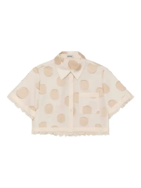 Simkhai Topanga polka-dot frayed shirt