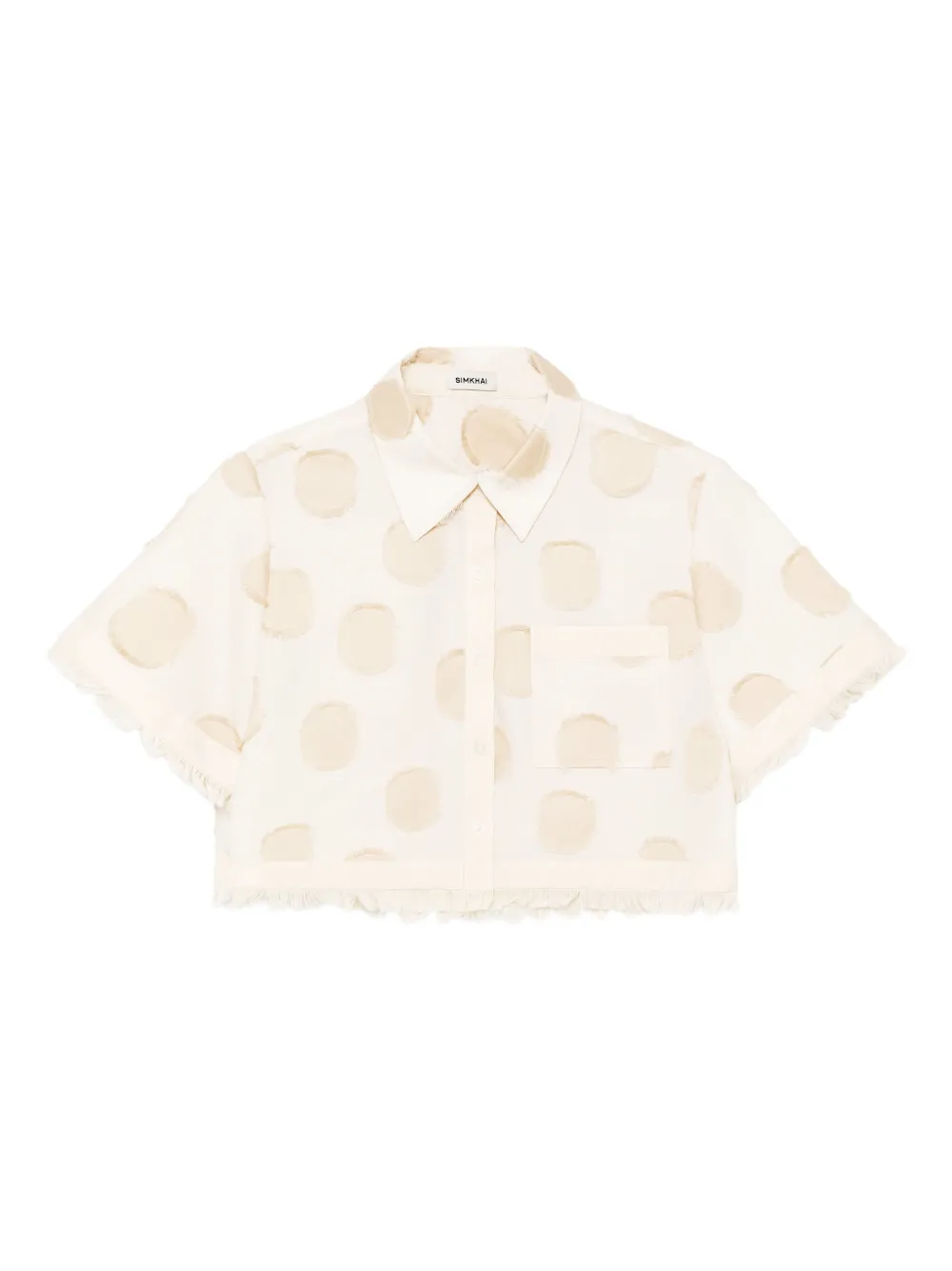 Simkhai Topanga polka-dot frayed shirt - Toni neutri
