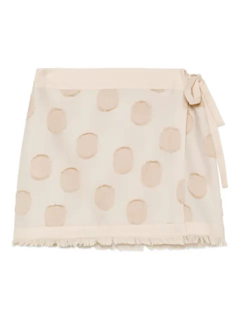 Simkhai Bethany polka-dot fringed mini skirt