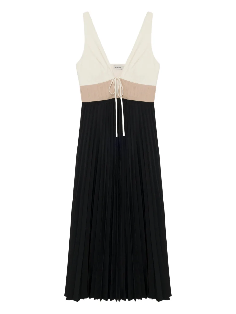 Simkhai robe mi-longue Stephanie à design plissé | noir | Image 1