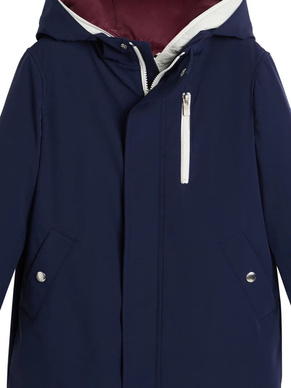 Brunello Cucinelli Kids logo-patch 3-in-1 parka Blauw